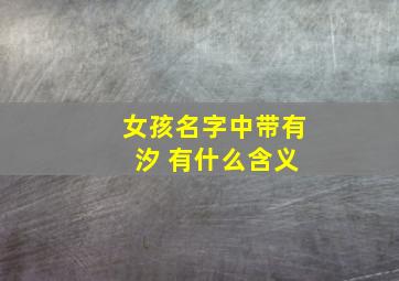 女孩名字中带有 汐 有什么含义